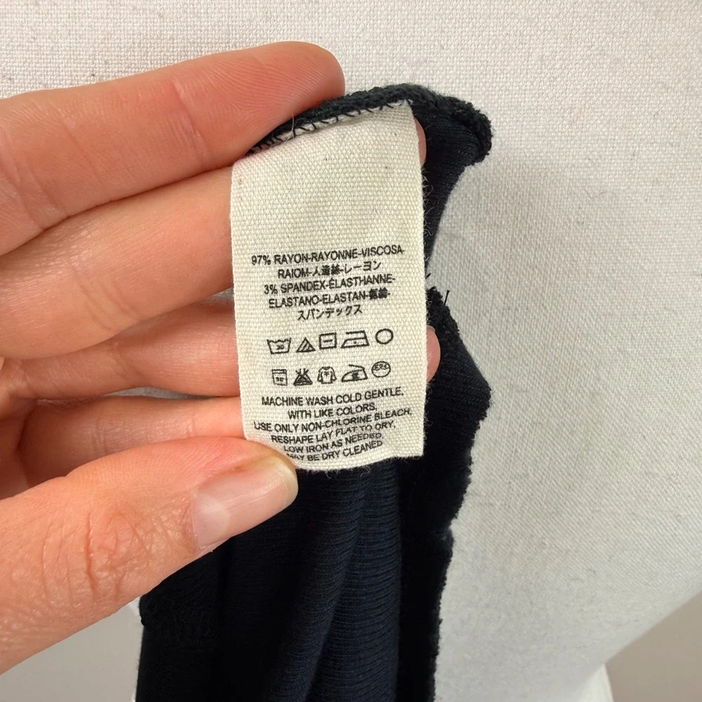 We‎ The Free Free People Black Ribbed Choker Cutout Top Short Sleeve Small - Picture 4 of 5